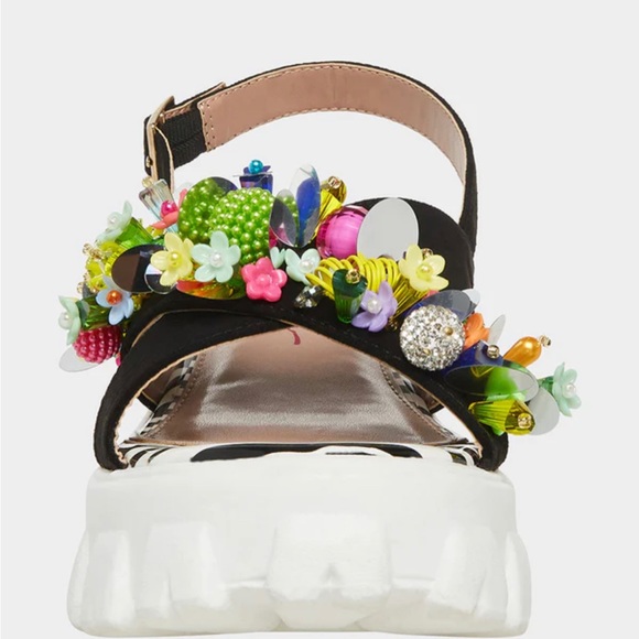 Betsey Johnson Frankee bead embellished platform sandals, size 8.5, NIB - Picture 9 of 12